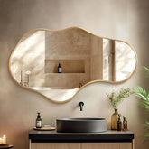 Dorlicecass irregular wall mirror with cloud shape enhances modern room decor