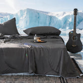 Downcool cooling comforter queen fabric closeup showing breathable fibers for cooling touch
