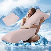 Downcool large body pillow with cooling cover provides cool, breathable comfort for all-night support