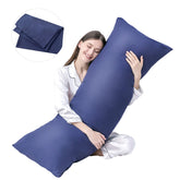 DOWNCOOL luxury full body pillow 20x54 with blue cover for full-body comfort.