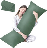 DOWNCOOL luxury full body pillow insert with sage green cover for all-night comfort
