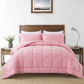 DOWNCOOL twin comforter pink with soft, breathable fabric for all-season warmth.