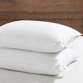 downluxe standard pillow front view highlights hotel collection softness and support