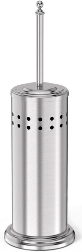 DOWRY anti-hand-off plunger with holder front view, sturdy nickel finish for clog clearing.