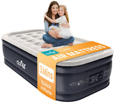 Dr. Air twin mattress with built-in pump for quick inflation and guest-ready convenience.