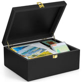 DRASTAR large wooden keepsake box with black lid for organized storage.