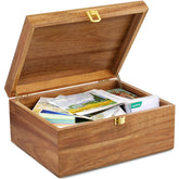 DRASTAR wooden keepsake box with hinged lid showcasing acacia grain for memory storage