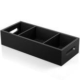 Dreamkey 14-inch bathroom basket, back view with a sturdy handle for easy transport.