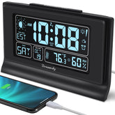 DreamSky alarm clock with large display showing time, date, and day for easy viewing.