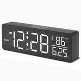 DreamSky wooden digital alarm clock with large display in a bedroom