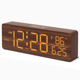 DreamSky wooden clock front view with large display for easy reading