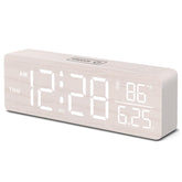 DreamSky wooden digital alarm clock with large display for easy room readability