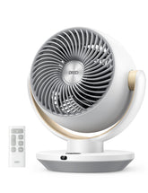 DREO fan with remote control delivers quiet cooling from bed or desk.