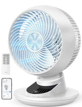 DREO smart fan in bedroom front view offering quiet, zone-friendly cooling.