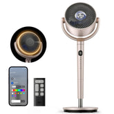 DREO smart fan with omni-directional oscillation for even room airflow and comfort.