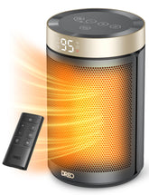DREO space heater front view with digital display for precise temperature control.