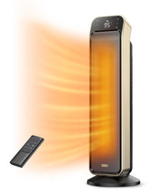 DREO space heater indoor 25-inch front view highlighting powerful warmth for large rooms