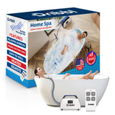 Dribbl Electric Bubble Bath Mat close-up showing spa bubbles for a relaxing soak