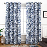 DriftAway Julia navy floral watercolor pattern curtains enhance room ambience and privacy