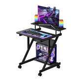 Dripex desktop top shelf keeps monitors organized for efficient workflow.