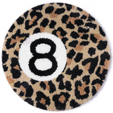 Dripykiaa Cheetah 8 Ball rug with leopard print adds bold flair to small rooms.