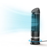 DR.PREPARE 16-inch tower fan front view showing bladeless design for personal cooling