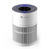 DR.PREPARE purifier in a bedroom showing the 360Β° inlet for faster air refresh