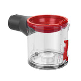 DrRobor clear dust bin for Dyson V7/V8 shows a transparent view for easy dust monitoring