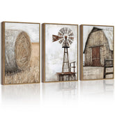 Drsoum windmill and barn wall art adds rustic charm to living spaces