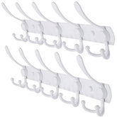 Dseap wall mounted coat rack with 5 tri hooks in white for organized coats