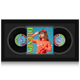 DUENPY vinyl display frame front view with two records and a 12.5x12.5 album cover