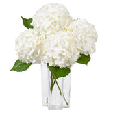 DuHouse Hydrangea 3Pcs real touch petals closeup for lifelike wedding decor