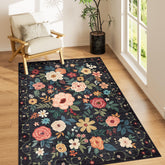 DUKINO 3x5 floral area rug with soft backing suited for the living room