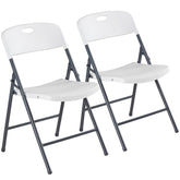 DUMOS 2-pack folding chairs with heavy-duty white frame for sturdy event seating