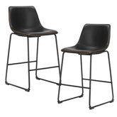 DUMOS 26in counter stool with back and metal legs, comfortable bucket seat.