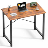 DUMOS 32-inch desk front view for compact spaces and tidy workspaces.