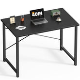 DUMOS 40 inch desk with black wood top, ideal for home office tasks