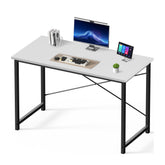 DUMOS 47-inch desk front view with scratch-resistant surface for daily work.