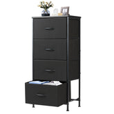 DUMOS nightstand with four drawers and wood top for organized bedside storage