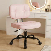 DUMOS pink PU leather desk chair seat for comfortable all-day use.