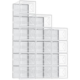 DUMOS stackable clear shoe box with lid keeps sneakers neatly organized.