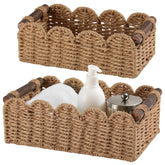 DUOER storage basket on toilet tank top for neat bathroom organization.