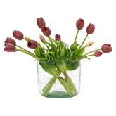 DUYONE Deep Purple latex tulips bouquet for elegant home decor and event tables.