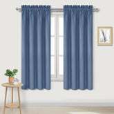 DWCN dusty blue blackout curtains in room setup block light for calmer mornings