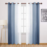 DWCN blue ombre sheer curtains create soft daylight with privacy.