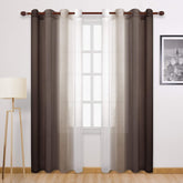 DWCN faux linen ombre curtain panel with gradient edge for elegant daylight diffusion.