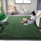 DweIke fluffy dark green rug 4x6 feet adds cozy warmth to bedrooms.