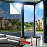 Dwersty one-way window film providing daytime privacy with reflective exterior view.