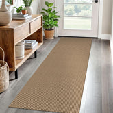 EarthAll woven runner rug 2x6ft in orange-tan-brown for hallway warmth and non-slip safety.