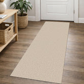EARTHALL Woven Runner Rug front view in neutral beige for hallways